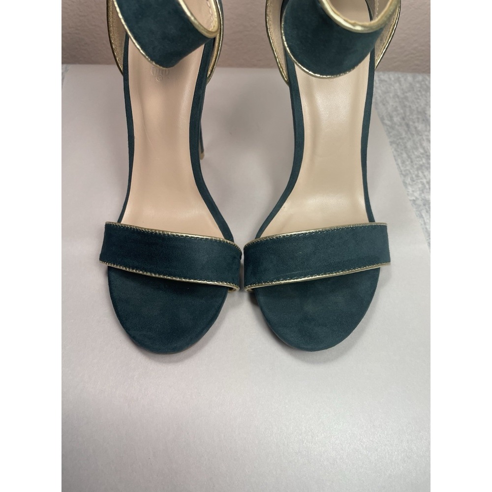 Forest Green Heels Size 7 Ankle‎ Strap Stiletto Sandals Wedding Guest Formal - Picture 6 of 10